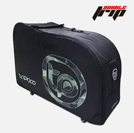 MALETA DOUBLE TRIP TRIANGULOS INVERTIDO EN EL LOGO