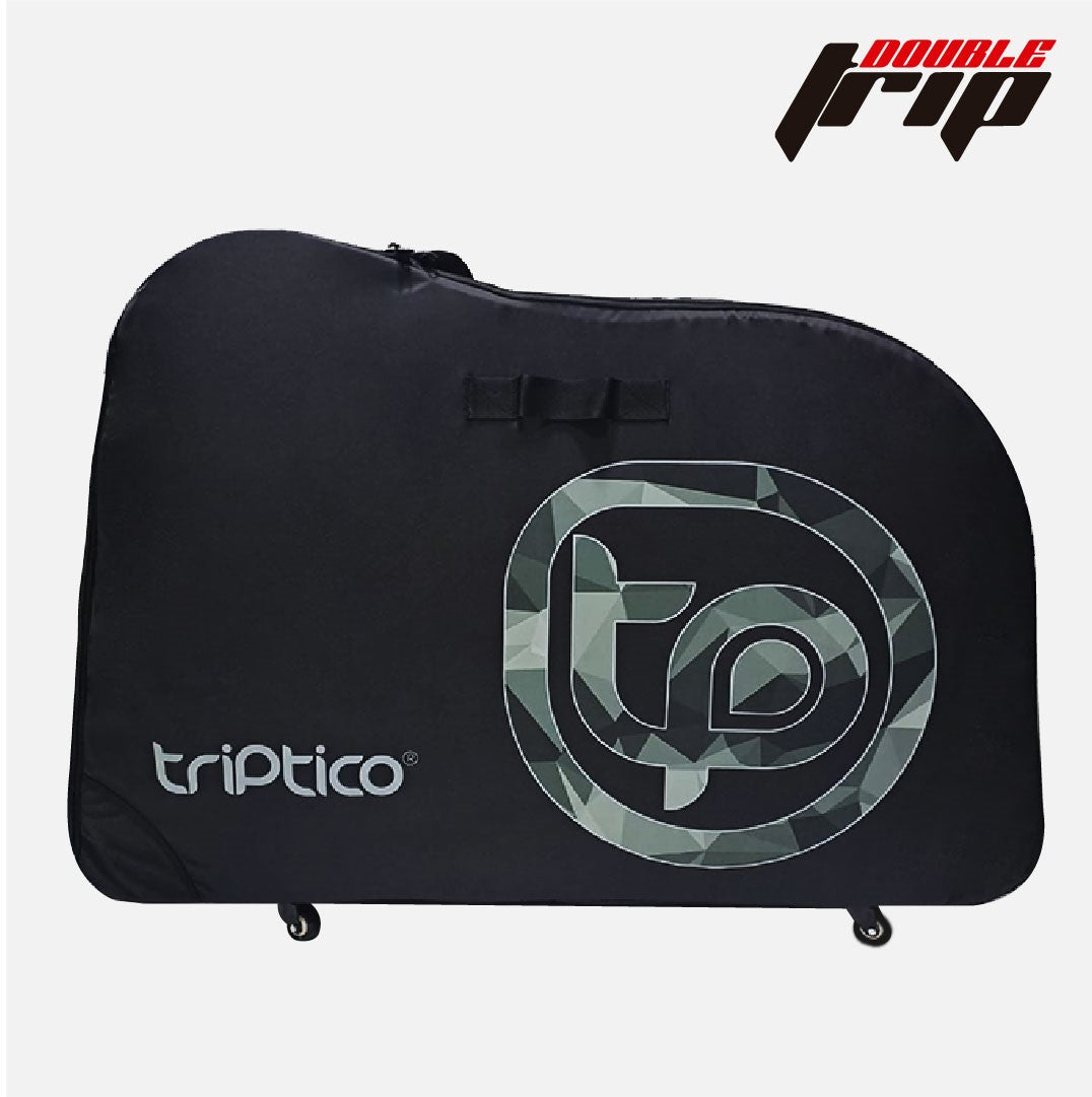 MALETA DOUBLE TRIP TRIANGULOS INVERTIDO EN EL LOGO